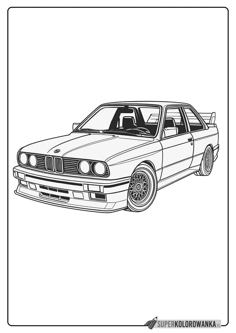 bmw e30 kolorowanka do druku
